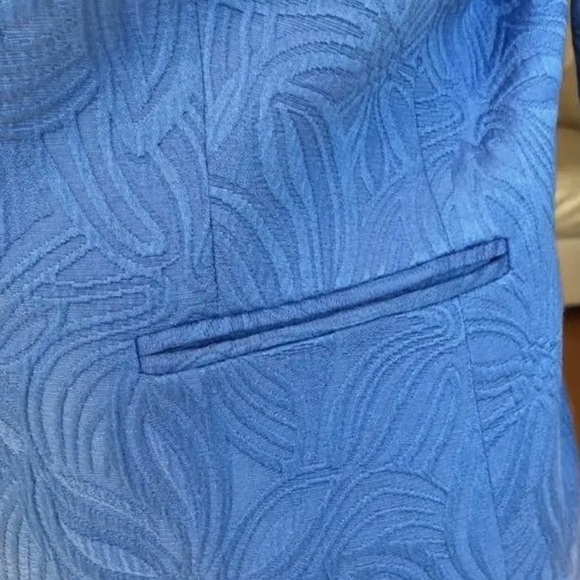 NWT. Talbots 4 Blue Floral Jacquard Knit Blazer. - Picture 9 of 15